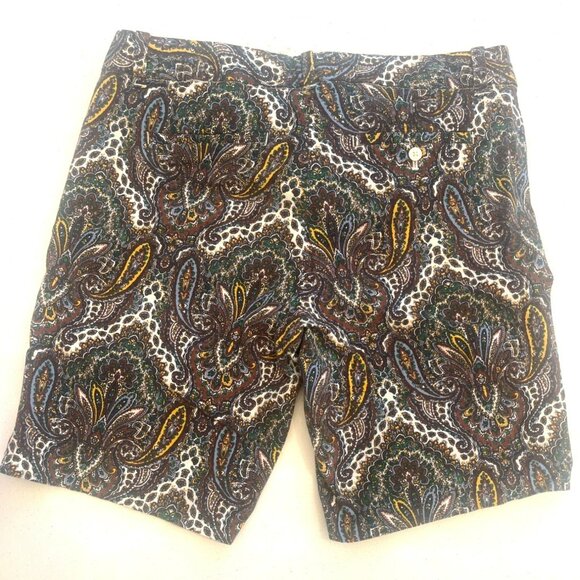 J Crew Bermuda Shorts Women Size 6‎ Paisley Floral Boho Beachy Stretch - Picture 2 of 7